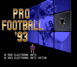 Pro Football '93 (Japan) Title Screen